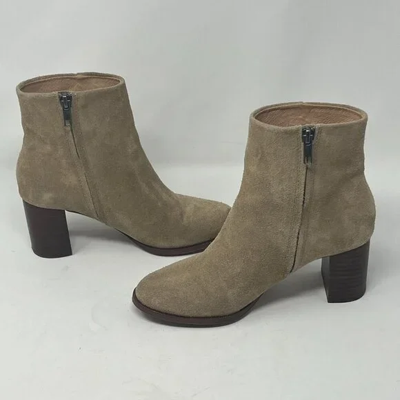 Madewell The Mira Side-Seam Ankle Boots in Suede 6 tan Ankle Boots & Booties
